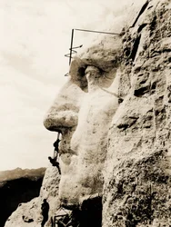 La costruzione del Monte Rushmore National Memorial, (dettaglio) di George Washington, 1928